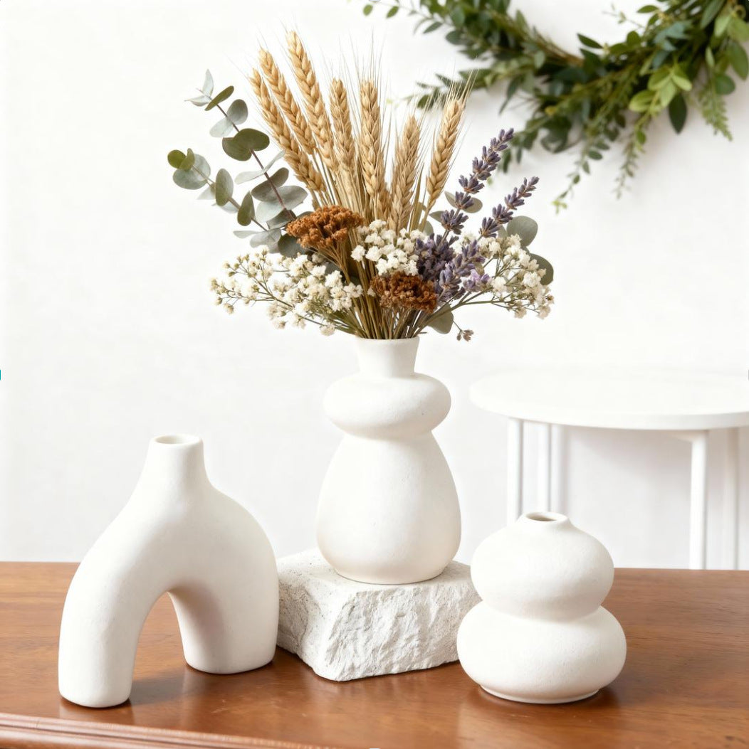 Künstlerisches kurvenförmiges Keramikvase-Set