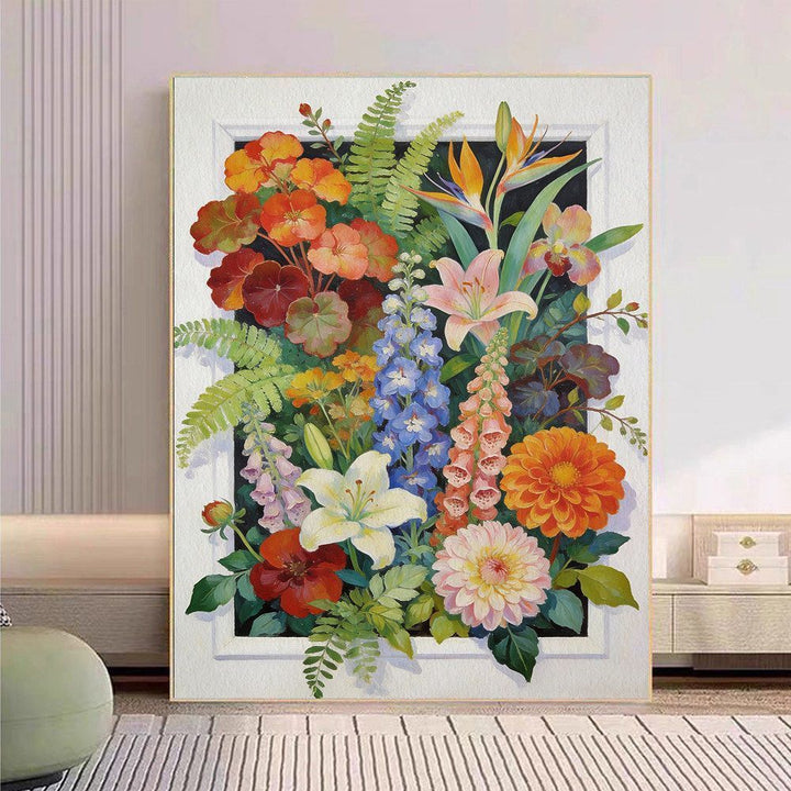 Floral Botanische Leinwand Kunstdruck Karnz