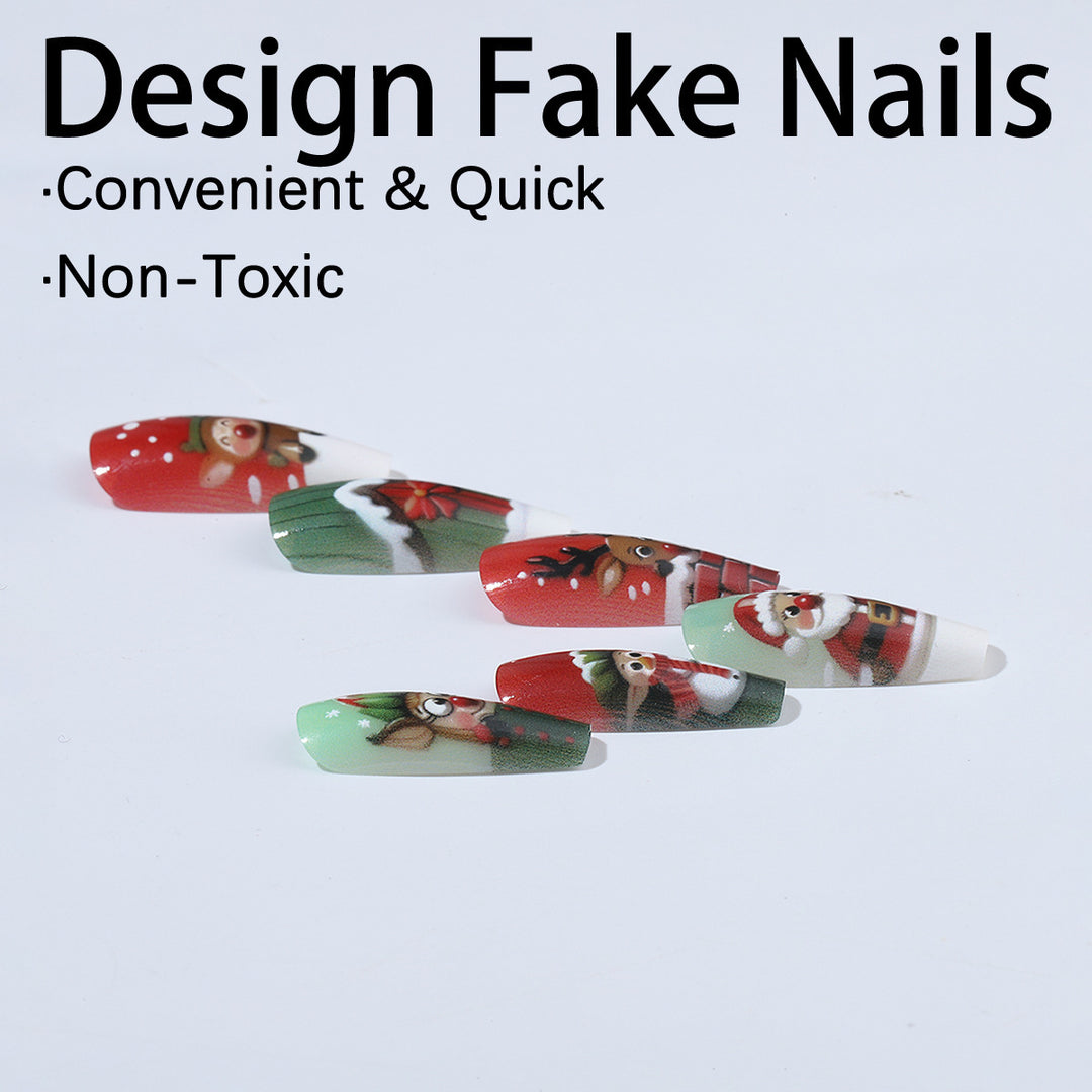 Weihnachtskunstnagelset mit niedlichen Weihnachtsmotiven Karnz
