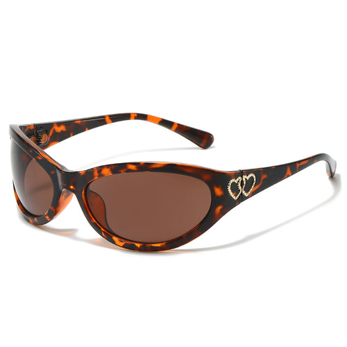 Mode Cat-Eye Sonnenbrille mit Herz Details Karnz