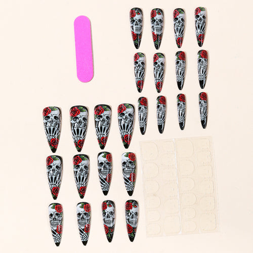 Gothic Skull und Rose Nail Art Set Karnz