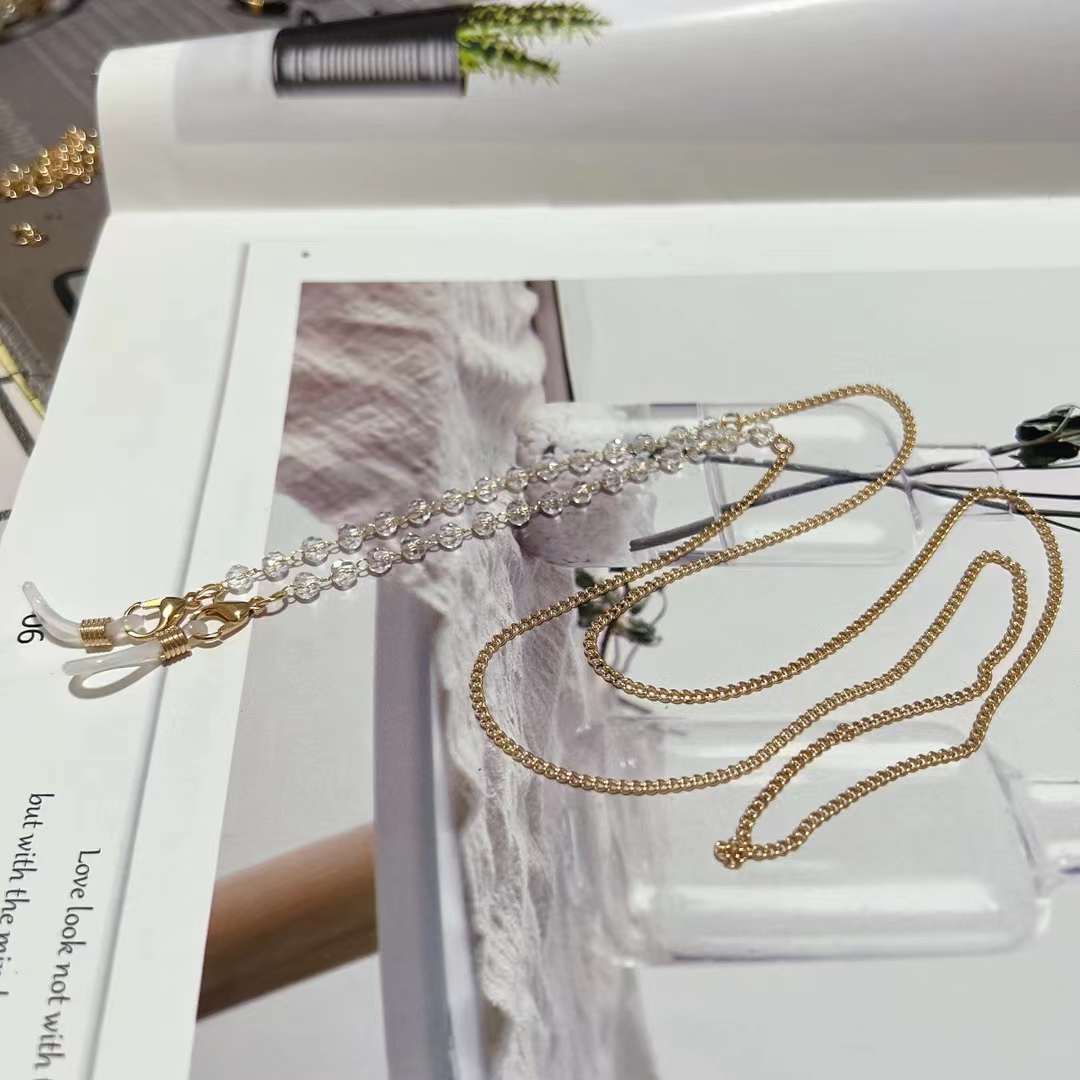 Chic Multi-Strang Perlen Brillen Kette Karnz