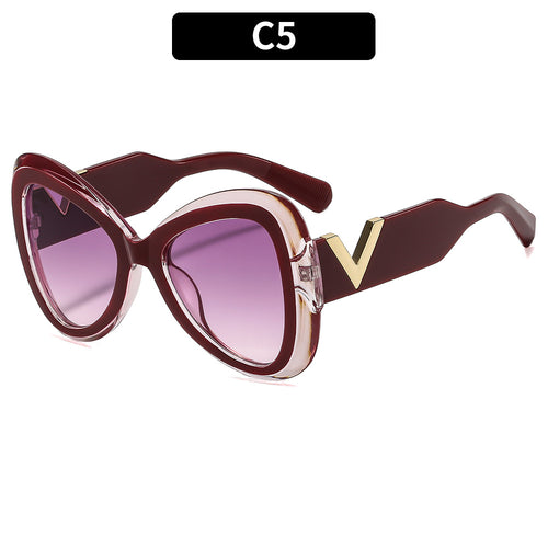 Elegante Cat-Eye-Sonnenbrille mit dekorativem Bügeldesign