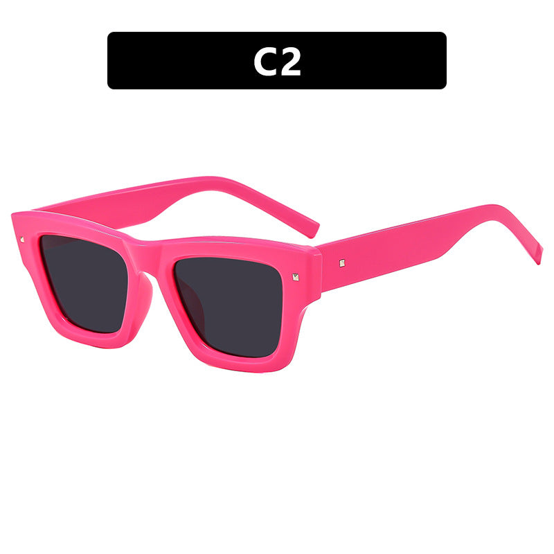 Damen trendige Sonnenbrille mit quadratischem Rahmen und UV-Schutz Karnz