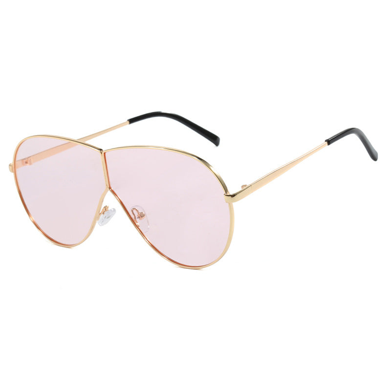 Damen Pilotensonnenbrille mit elegantem goldenen Rahmen und blauen Gläsern Karnz