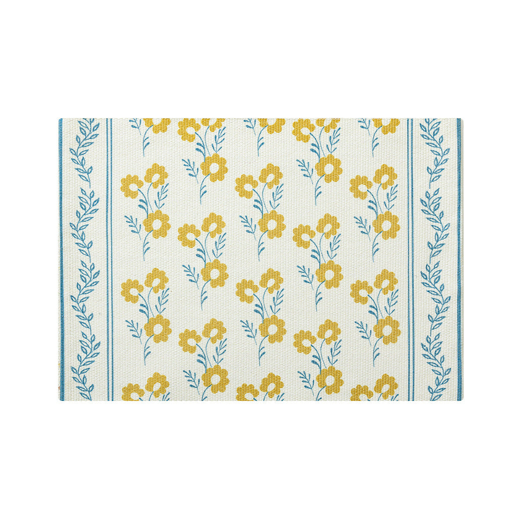 Floraler gewebter Badteppich mit Jacquard-Struktur, saugfähiger Baumwolloberfläche und rutschfester Unterseite Karnz