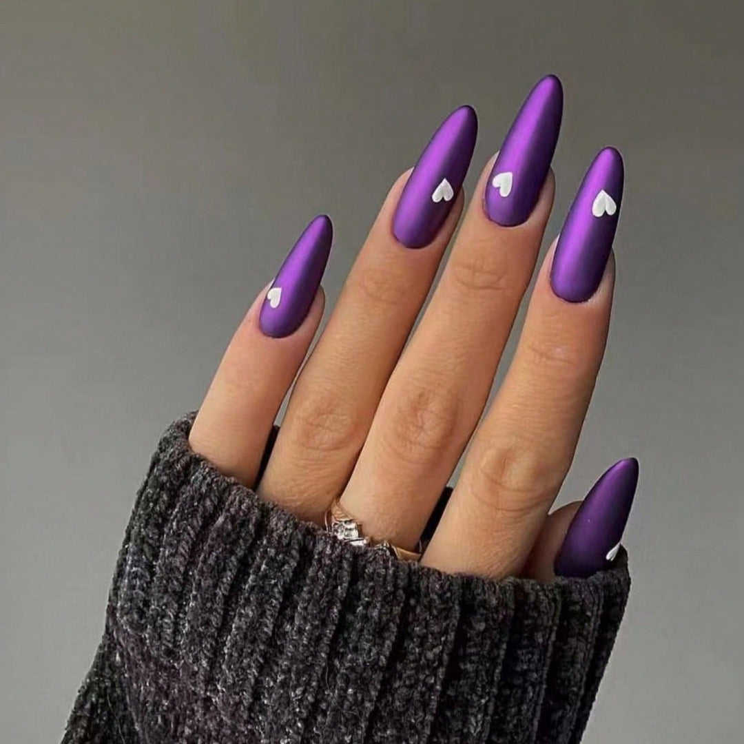 Künstlerisches Herz-Akzent Stiletto Nagelkunst Set