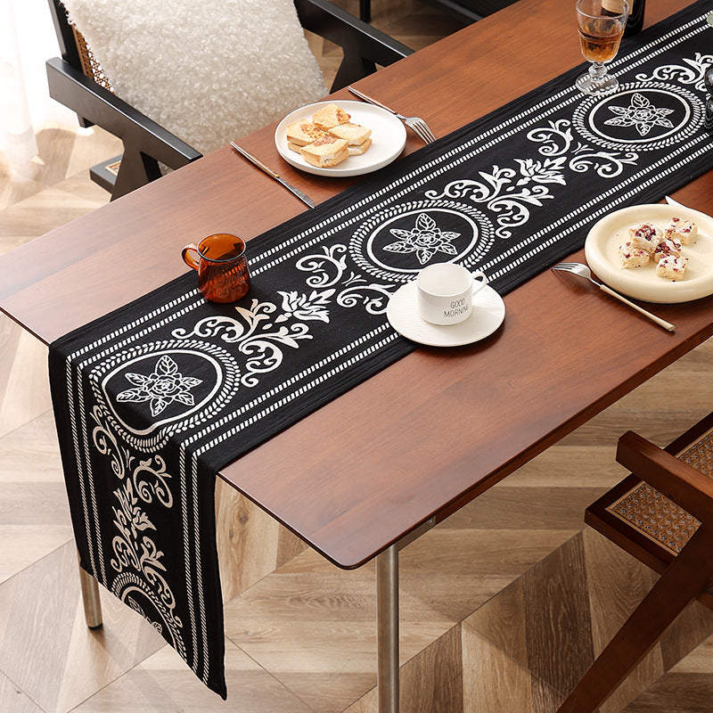 langer leichter ornamentaler Schal mit floraler Jacquard-Struktur