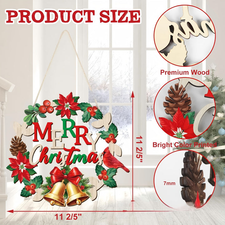 Dekoratives Holzschild mit Wintermotiven Karnz