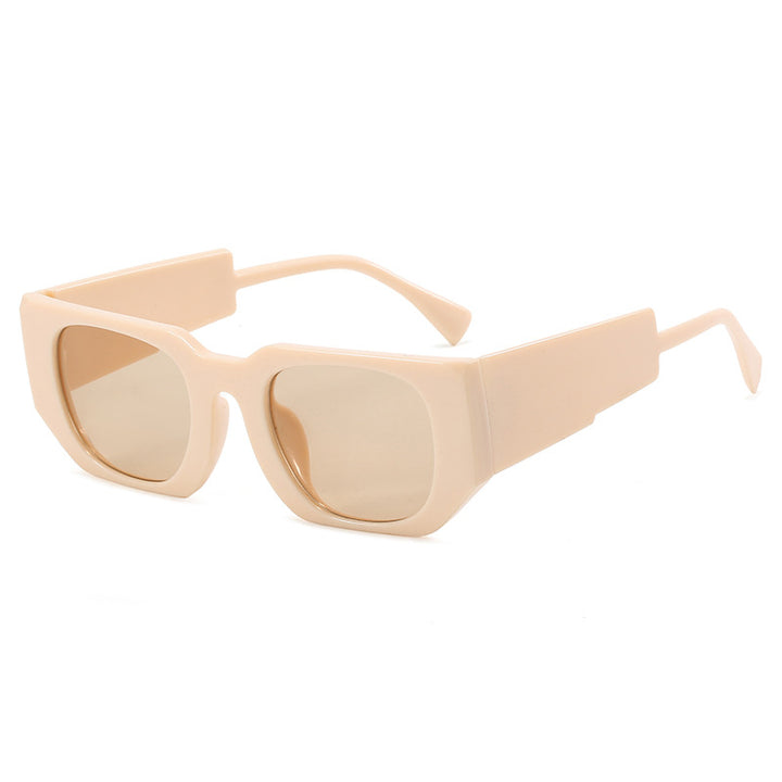 Damen geometrische Oversized-Sonnenbrille mit breitem Design Karnz