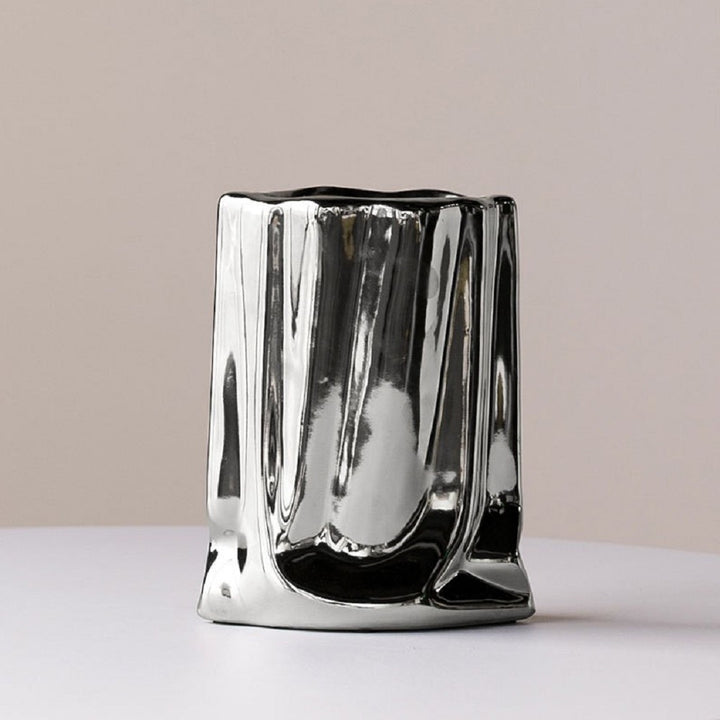 Künstlerische Metall Skulptur Vase
