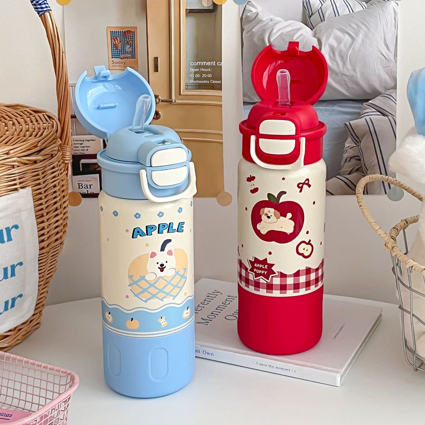 Damen Isolierte Trinkflasche mit fröhlichem Hundedesign Karnz
