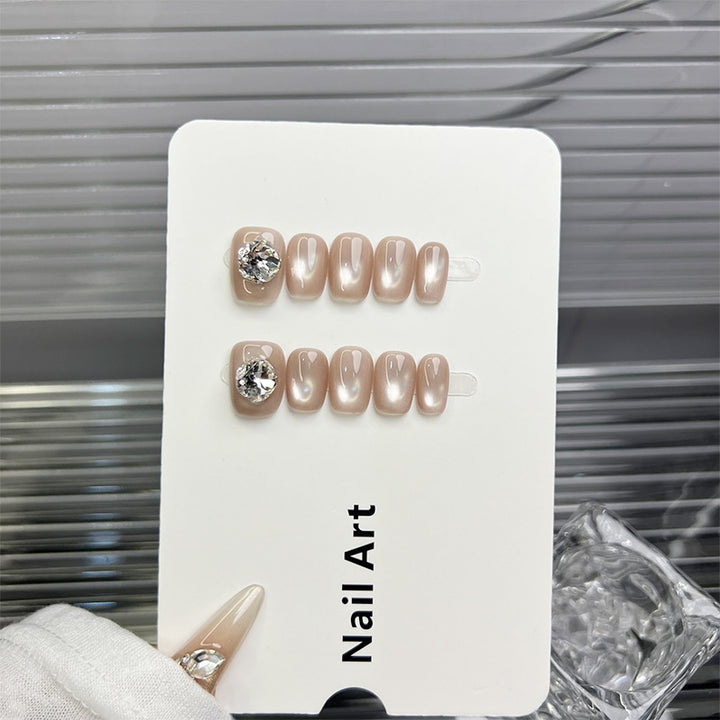 Glamouröse Strass-Akzent Press-On Nagelset
