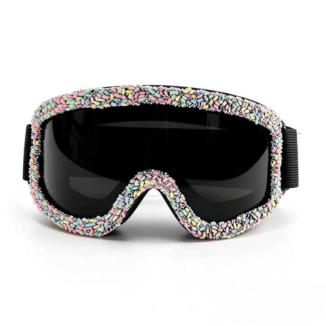Damen Ski-Schutzbrille im kreativen Design mit bunten Akzenten Karnz
