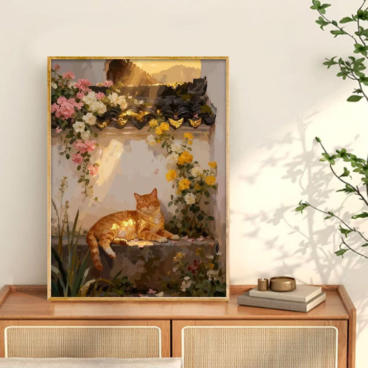 Gähnende Katze Leinwand Wandkunst Druck Karnz