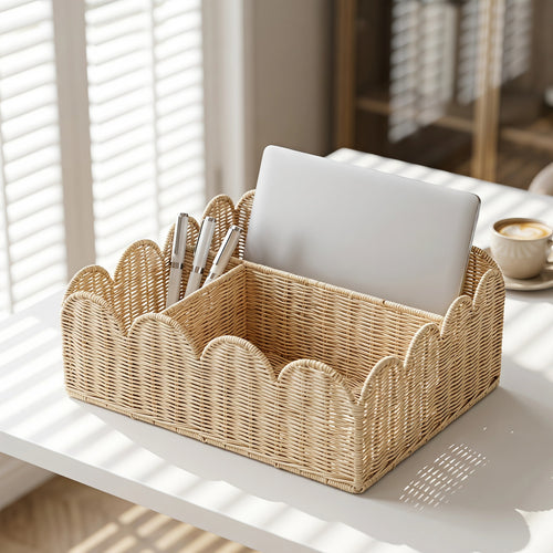 Stilvoller Organizer-Korb mit Wellenrand Karnz
