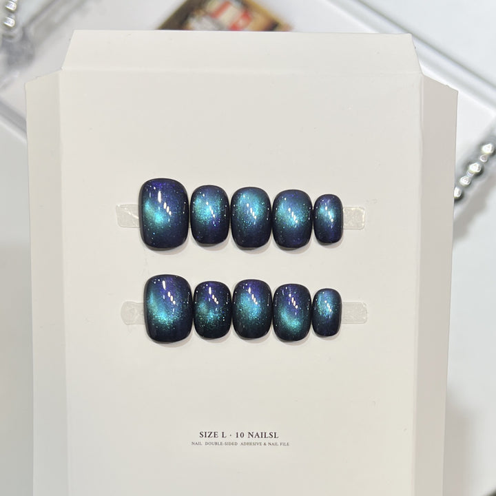 Iridescent Galaxy Press-On Nagelset