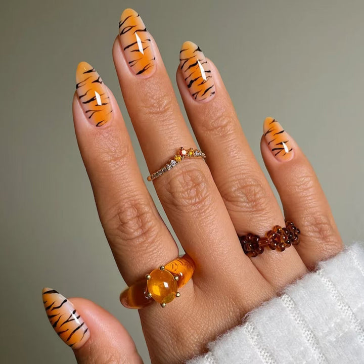 Kreatives Tigerdruck Nagelkunst-Set