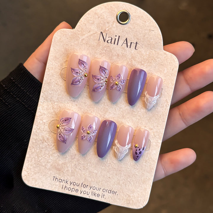 Blumen-Themen Press-On Nagelkunst Set Karnz