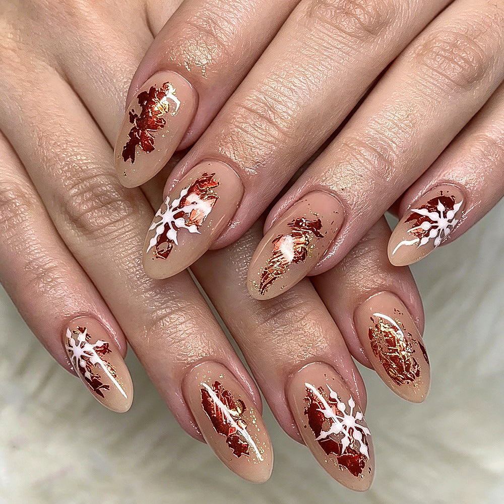 Künstlerische saisonale Press-On-Nagelkunst Karnz