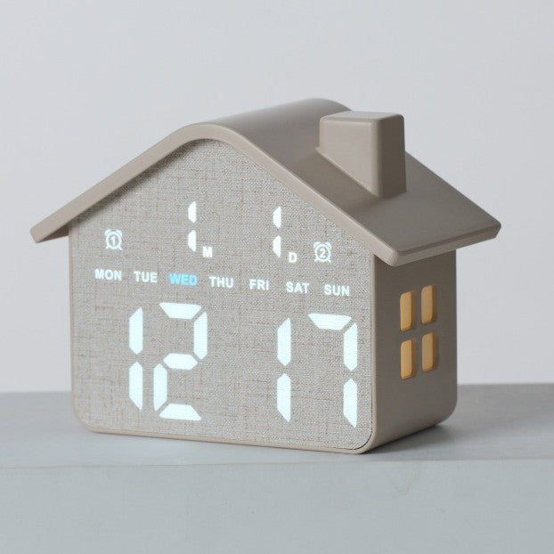 Digitaler Alarmwecker im kreativen Hausdesign Karnz