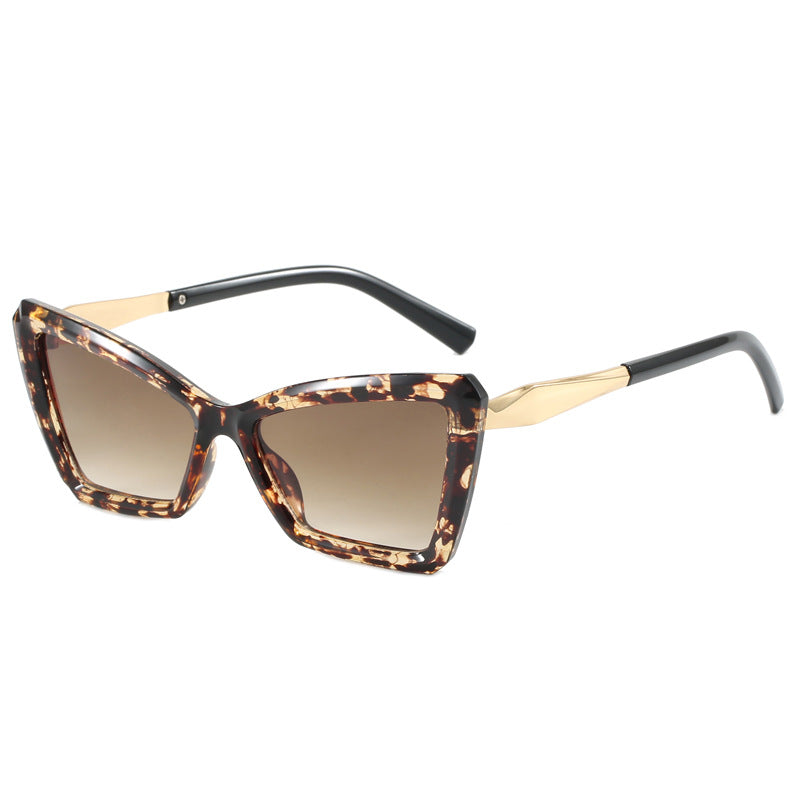 Damen Cat-Eye Sonnenbrille mit luxuriösem transparentem Rahmen Karnz