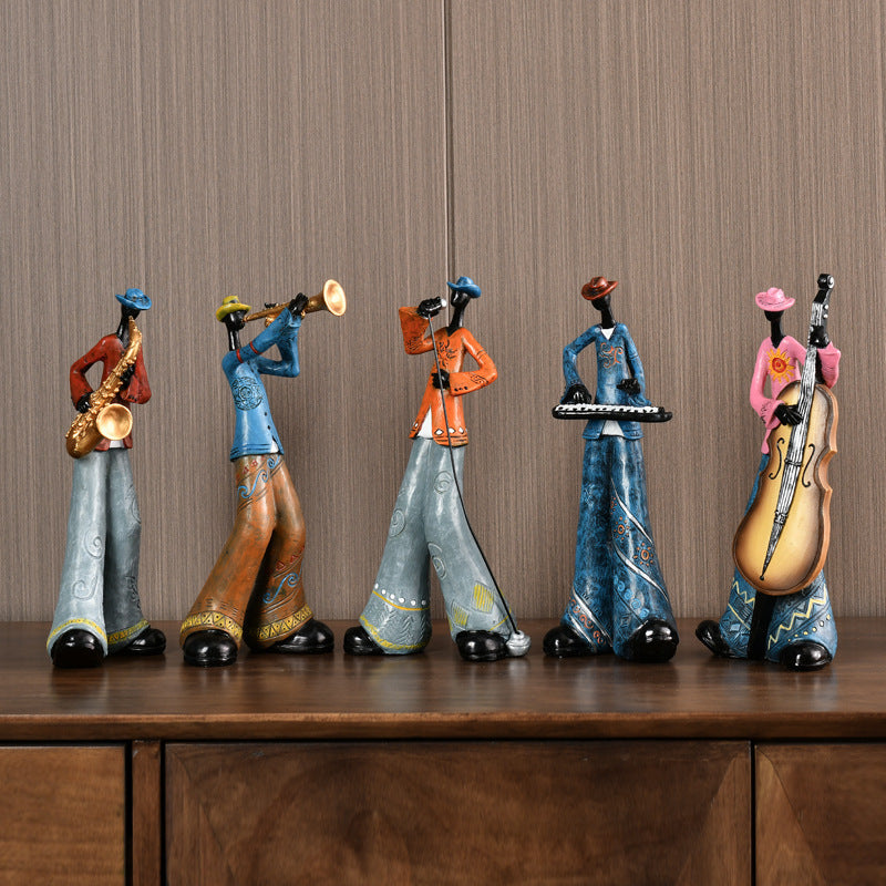 Harz Jazz Band Figurine - Vintage Musik Dekor Statue | Karnz