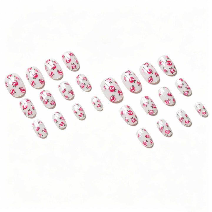 Floral Rose Design Nagelkunst