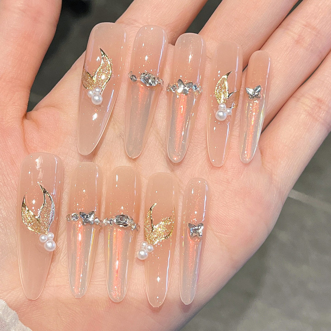 Künstlerische Acryl Press-On Nageldesigns Karnz