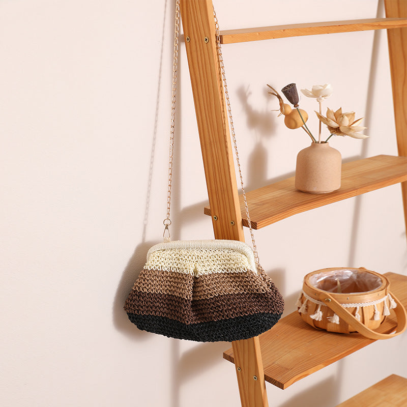 Damen Handgefertigte Clutch-Tasche mit hochwertigem Makramee Karnz