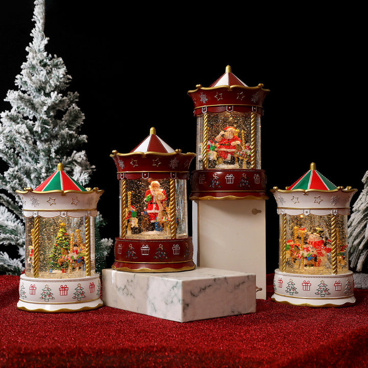 Nostalgische Weihnachtslaterne mit bewegter Szenen Karnz