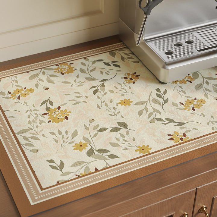 Decorative Floral Vinyl Countertop and Cabinet Runner Mat