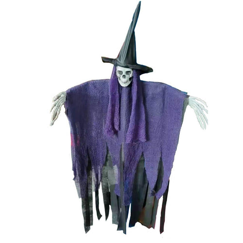 Halloween Dekofigur mit skelettiertem Zauberer