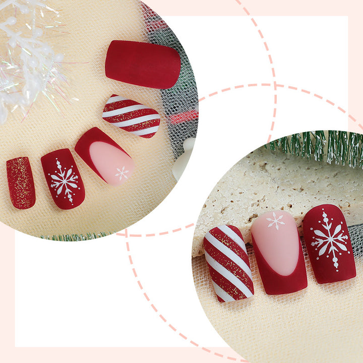 Festliches saisonales Press-On-Nagelset Karnz