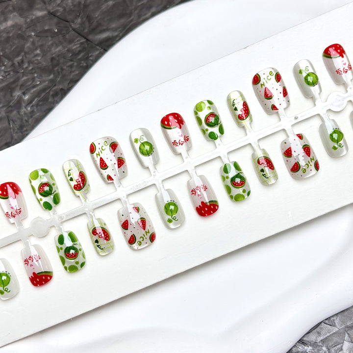 Frucht-inspirierte Press-On-Nagelset