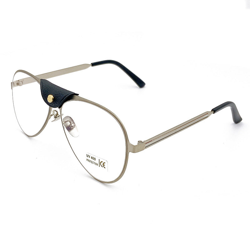 Retro Piloten-Sonnenbrille mit Blau Getönten Gläsern Karnz