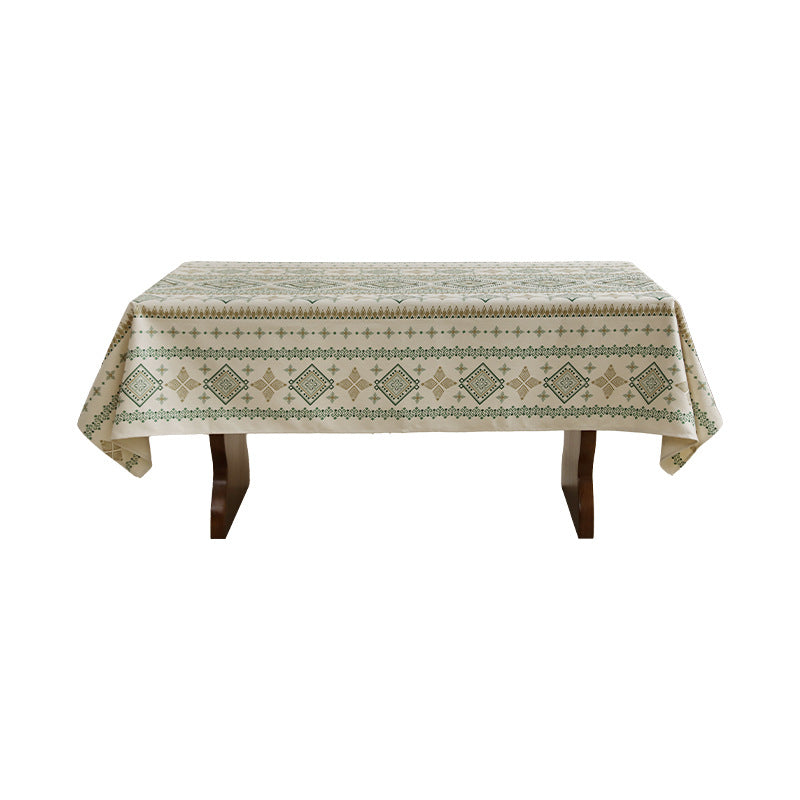 Rechteckige Tischdecke im Boho-Ornament mit Leinenoptik Karnz