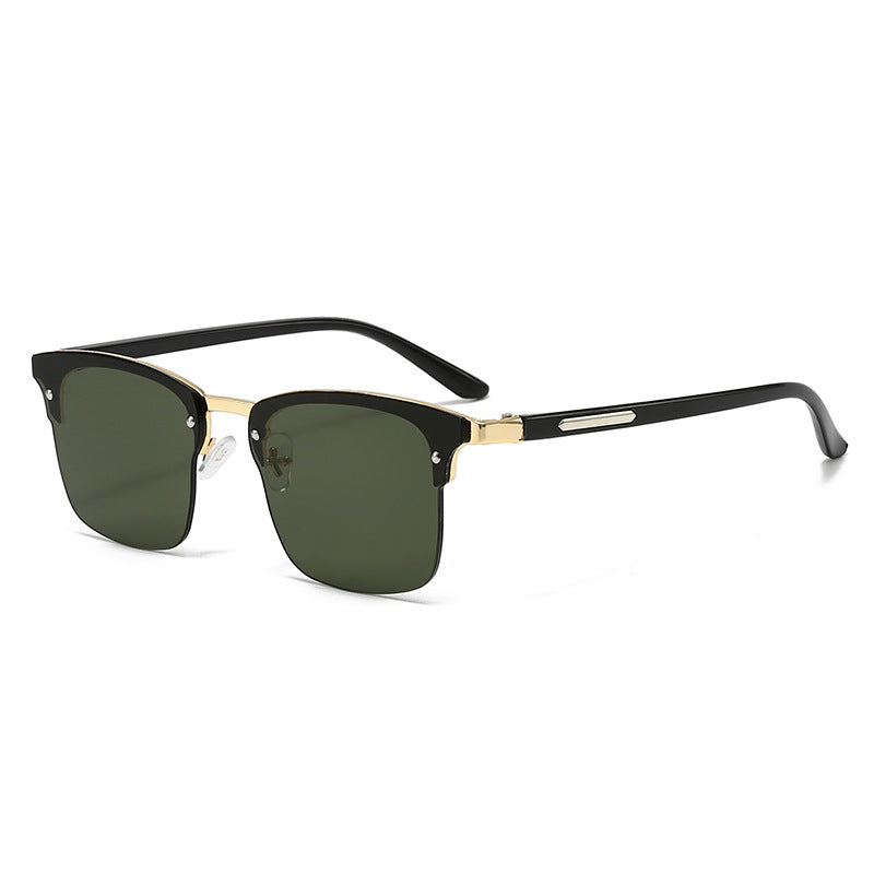 Damen elegante quadratische Sonnenbrille mit metallischen Akzenten Karnz