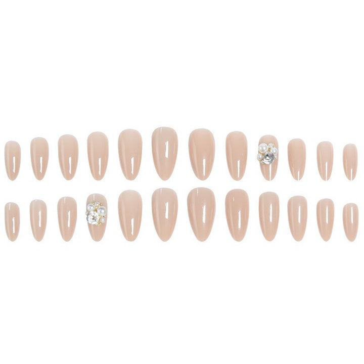 Kunstnagelset mit elegantem Perlendesign und hochglänzender Oberfläche Karnz