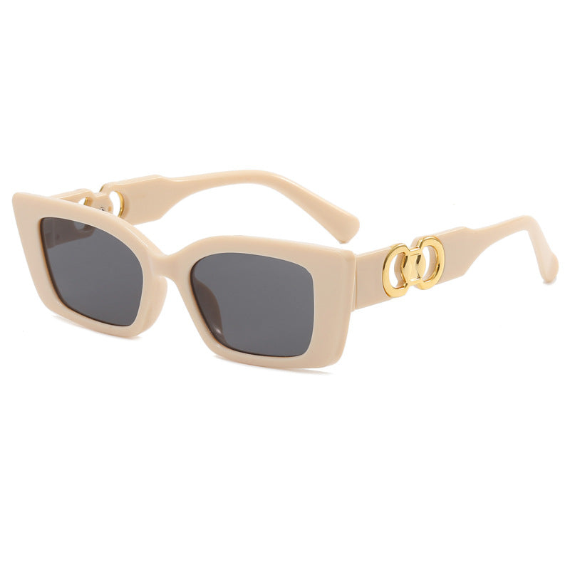 Damen modische quadratische Sonnenbrille mit glamourösen Akzenten Karnz