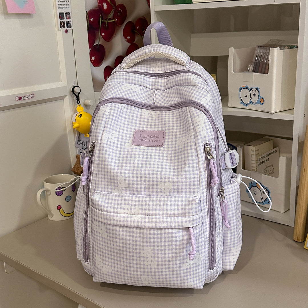 Stilvolle Karierten Druck Legere Rucksack Karnz