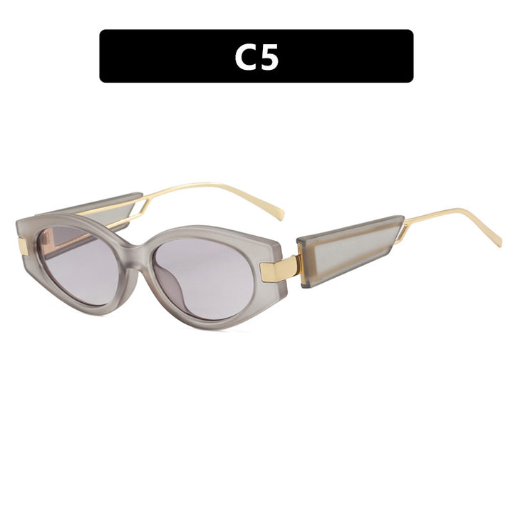 Damen elegante Cat-Eye Sonnenbrille mit goldenen Akzenten Karnz