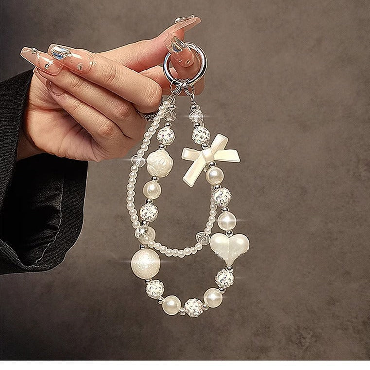 Eleganter Perlen-Perlen Charm Schlüsselanhänger Karnz