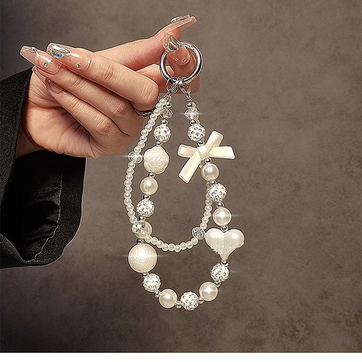 Eleganter Perlen-Perlen Charm Schlüsselanhänger Karnz