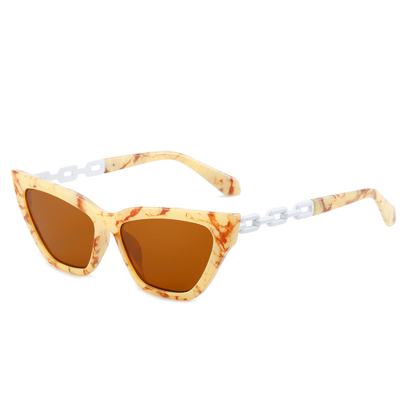 Damen Cat-Eye Sonnenbrille mit modernem Kettenrahmen Karnz