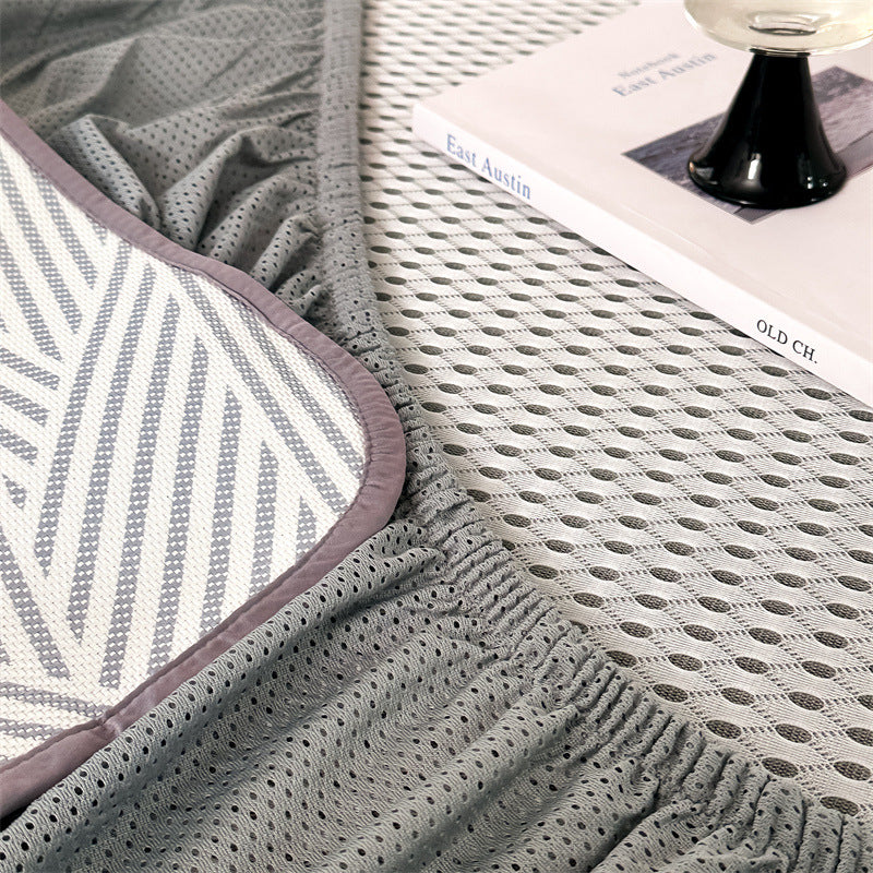 Komfort-Topper Matratzenschoner mit Elastikbändern und geometrischem Steppmuster