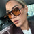 Damen quadratische Designer-Sonnenbrille mit goldenen Akzenten und schützendem UV-Filter Karnz