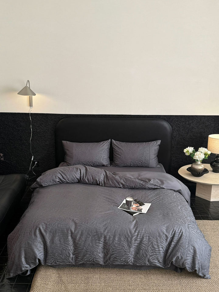 Bettbezug-Set aus Baumwoll-Satin mit dezenter Zebrajacquardstruktur Karnz