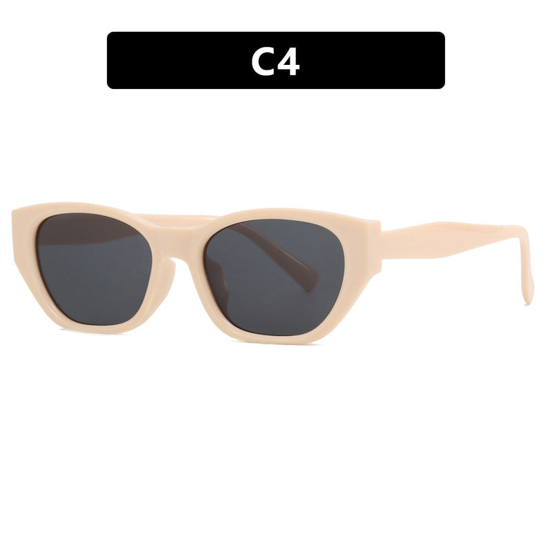 Damen futuristische Cat-Eye Sonnenbrille mit transparentem Rahmen und komfortablem UV-Schutz Karnz