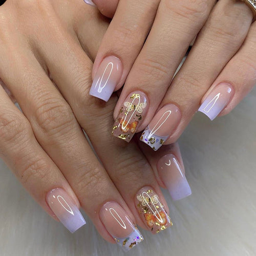 Floral Verziert Press-On Nagel Set Karnz